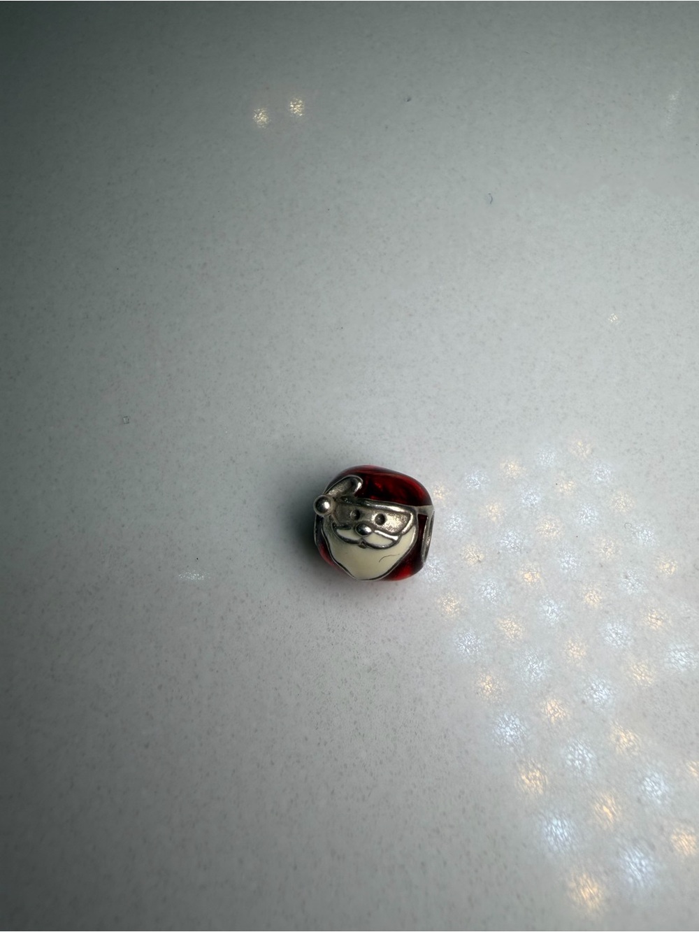 Pandora Red and Silver Santa Face Charm